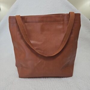 Faux Leather Burnt Orange Large‎ Tote Inner Pocket Outer Pocket Fall Autumn Girl